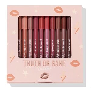 ColourPop Truth or Bare Lippie Pencil Vault 10 Piece Lip Liner Set Nudes Pink